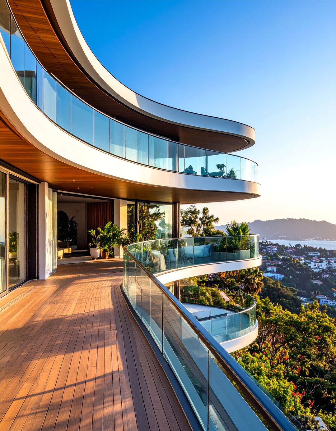 Curved Cantilever Balcony with Flowing Organic Lines - 25 Cantilever Balcony Ideas