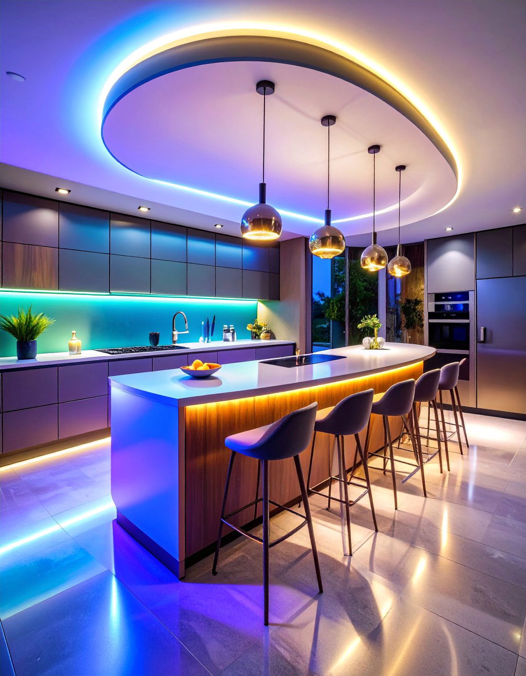 Curved Contemporary Bar with Flowing Lines - 25 Kitchen Bar Ideas