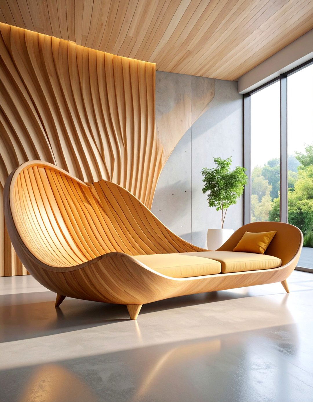 Curved Contemporary Daybed - 25 Daybed Ideas for Small Spaces