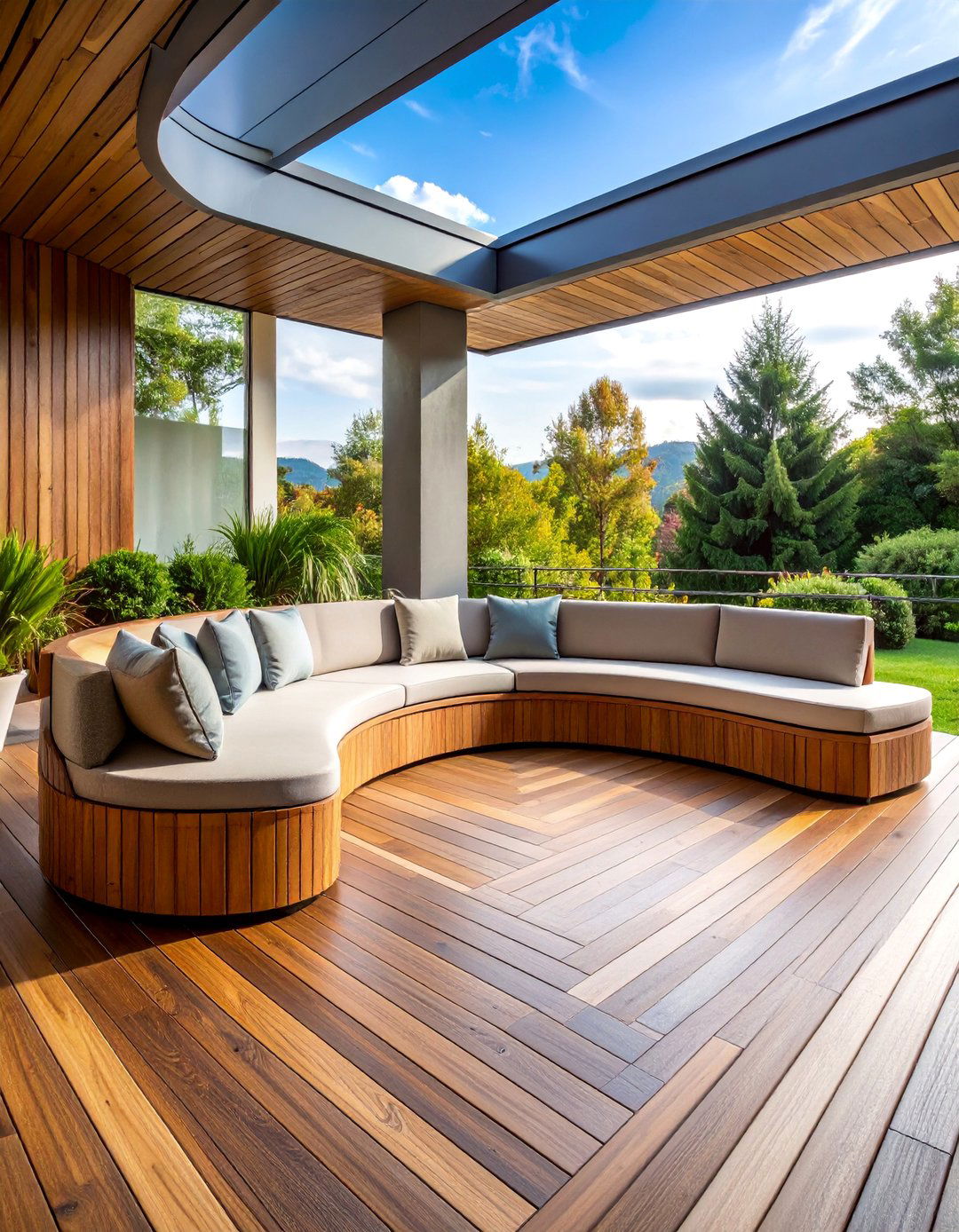 Curved Corner Bench Design - 25 Built-in Deck Bench Ideas and Designs