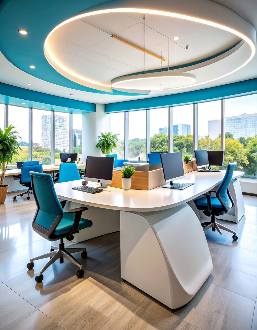 Curved Desk with Ergonomic Design - 25 Desk Ideas