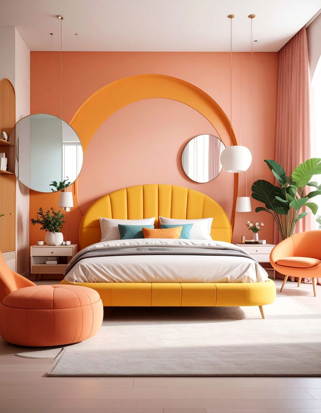 Curved Furniture Bedroom with Soft Silhouettes - 25 Modern Bedroom Ideas