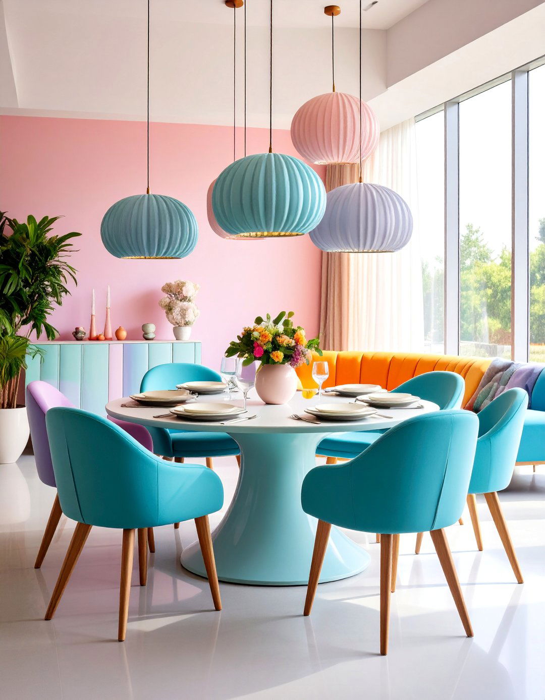 Curved Furniture Dining Room with Organic Shapes - 25 Modern Dining Room Ideas