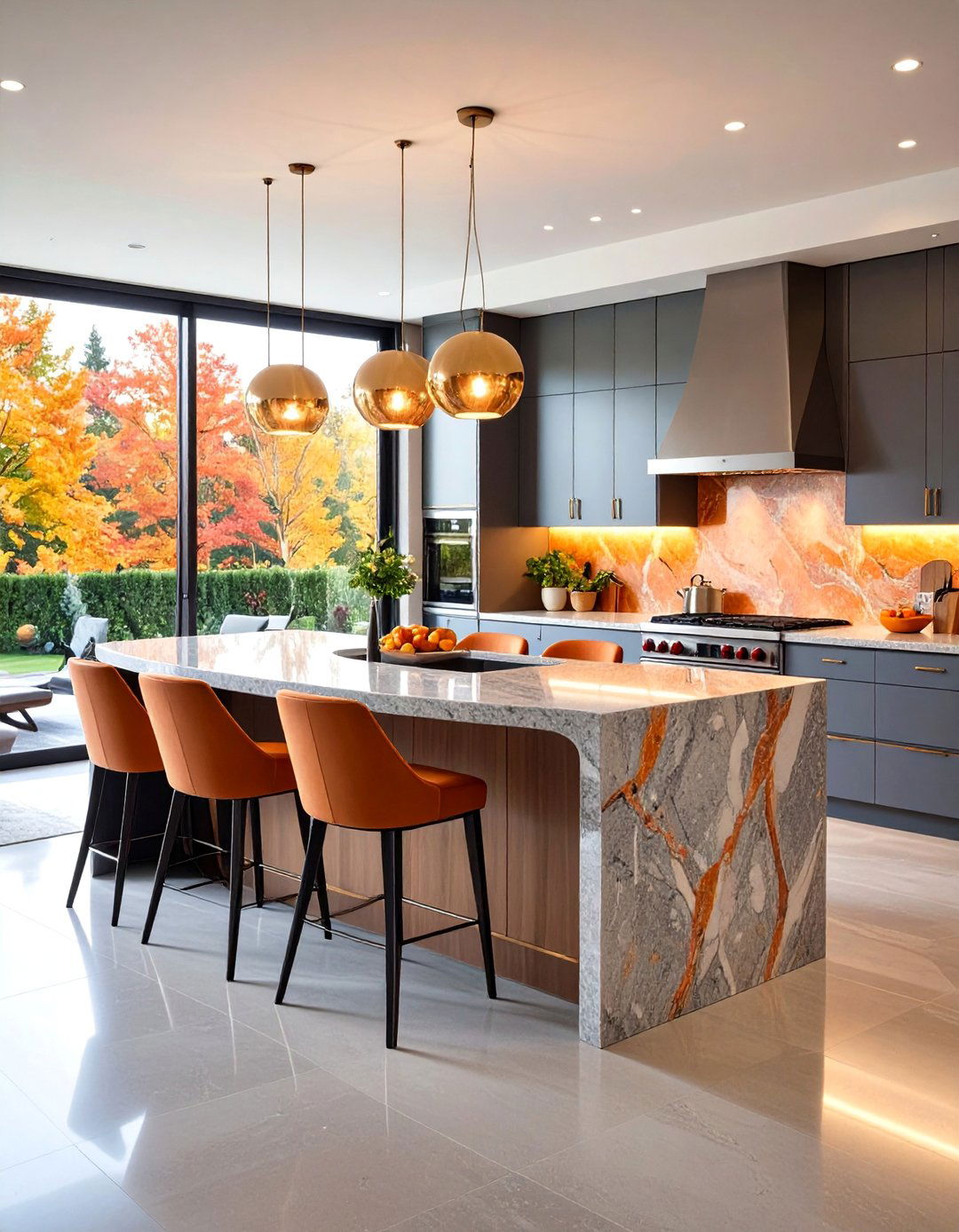 Curved Granite Breakfast Bar Peninsula - 25 Granite Kitchen Countertop Ideas