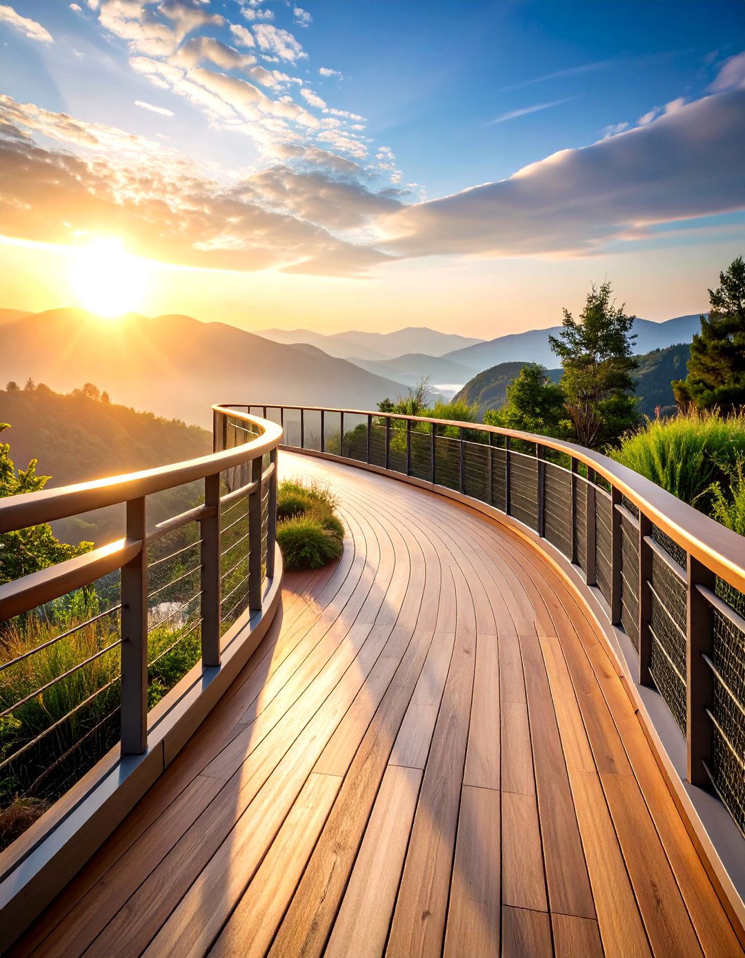 Curved Hog Wire Deck Railing Design - 25 Hog Wire Deck Railing Ideas