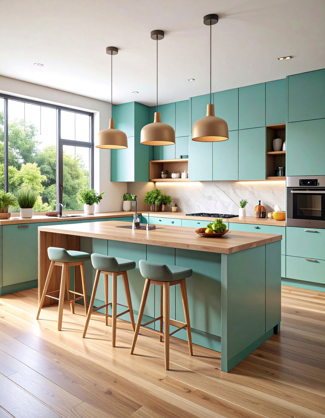 Curved Kitchen Island with Integrated Seating Areas - 25 Organic Modern Interior Design Ideas
