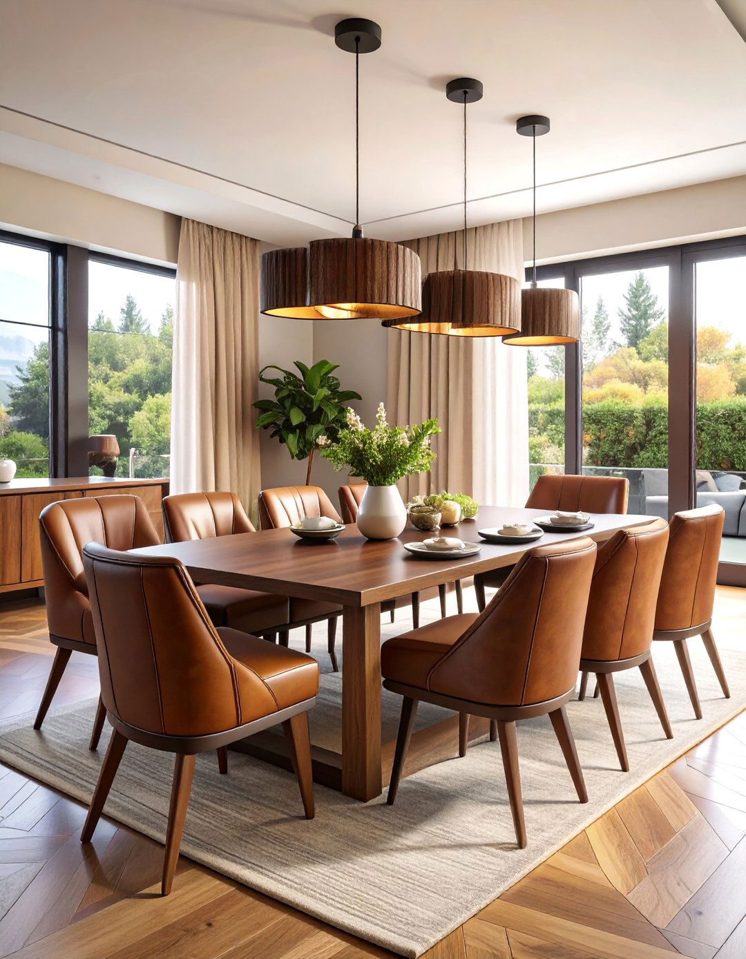 Curved Leather Banquette for Modern Dining - 25 Banquette Seating Ideas