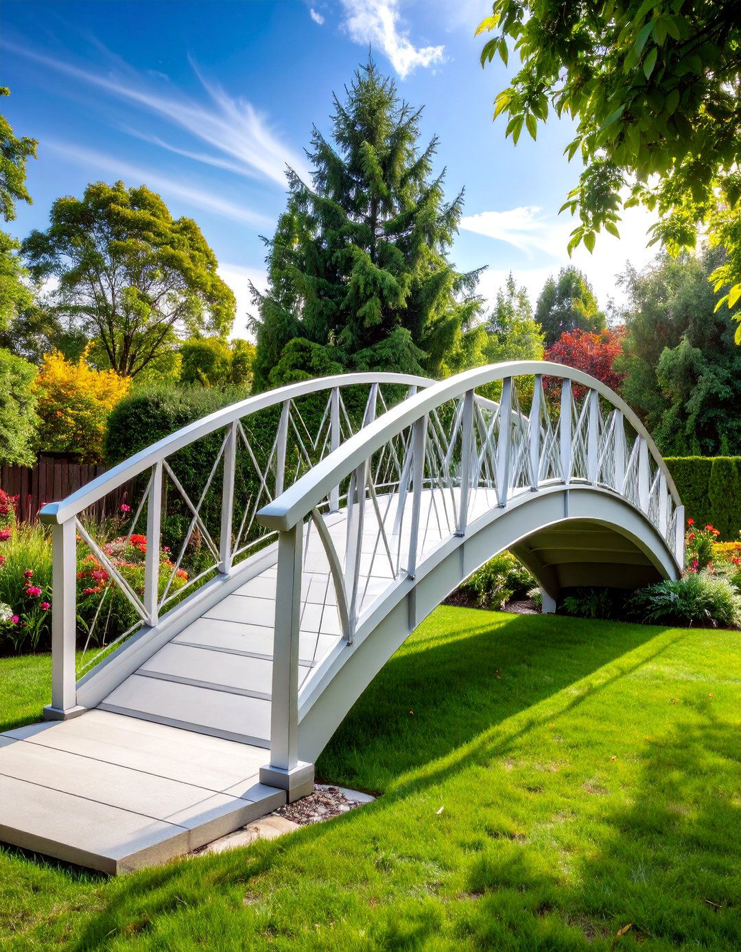 Curved Metal Garden Bridge - 25 Garden Bridge Ideas