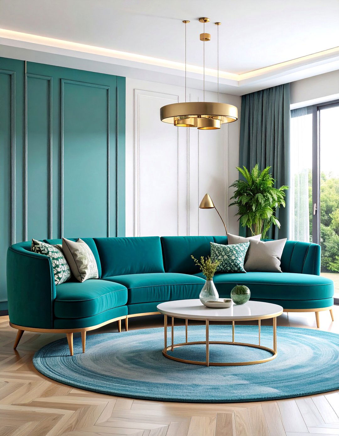 Curved Sectional Entertainment Hub - 25 Living Room Corner Ideas