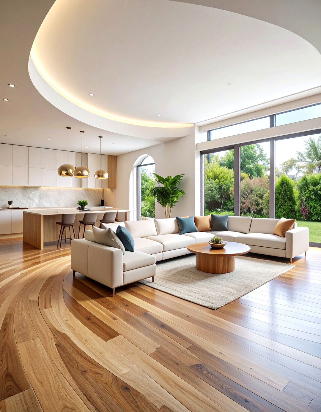 Curved Transition Design - 25 Floor Transition Ideas