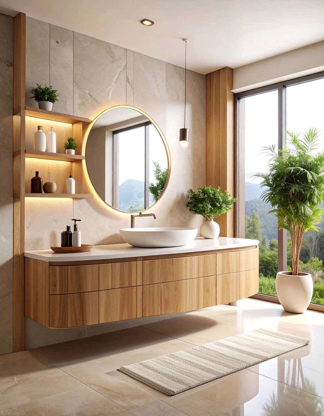 Curved Vanity with Soft Contemporary Lines - 25 Bathroom Furniture Ideas