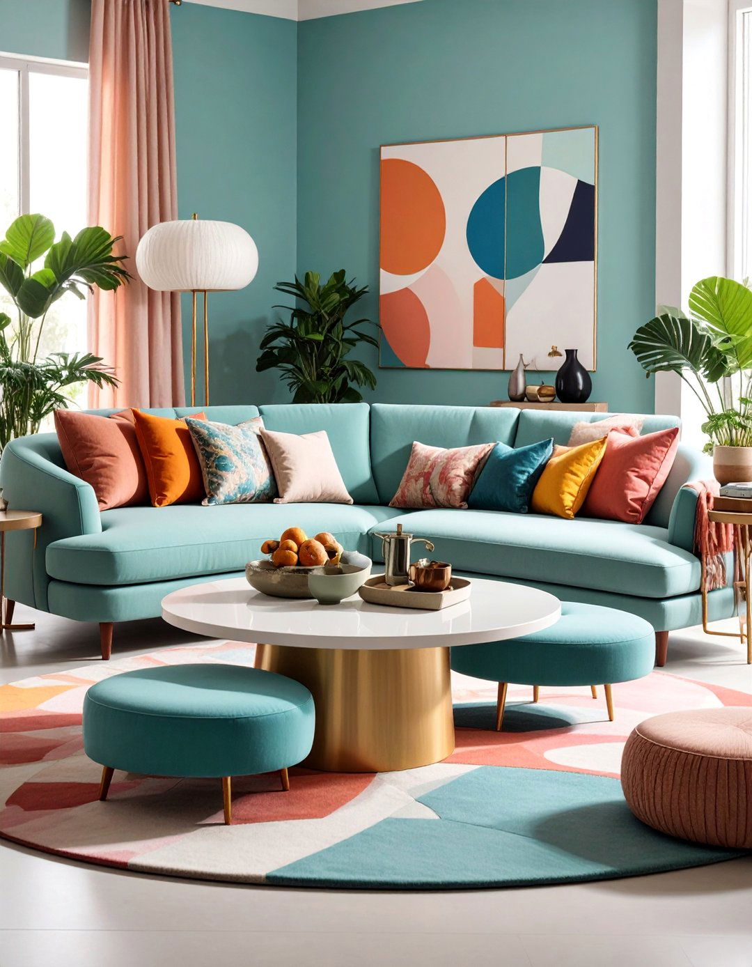 Curved and Angular Furniture Mix - 25 Transitional Living Room Ideas