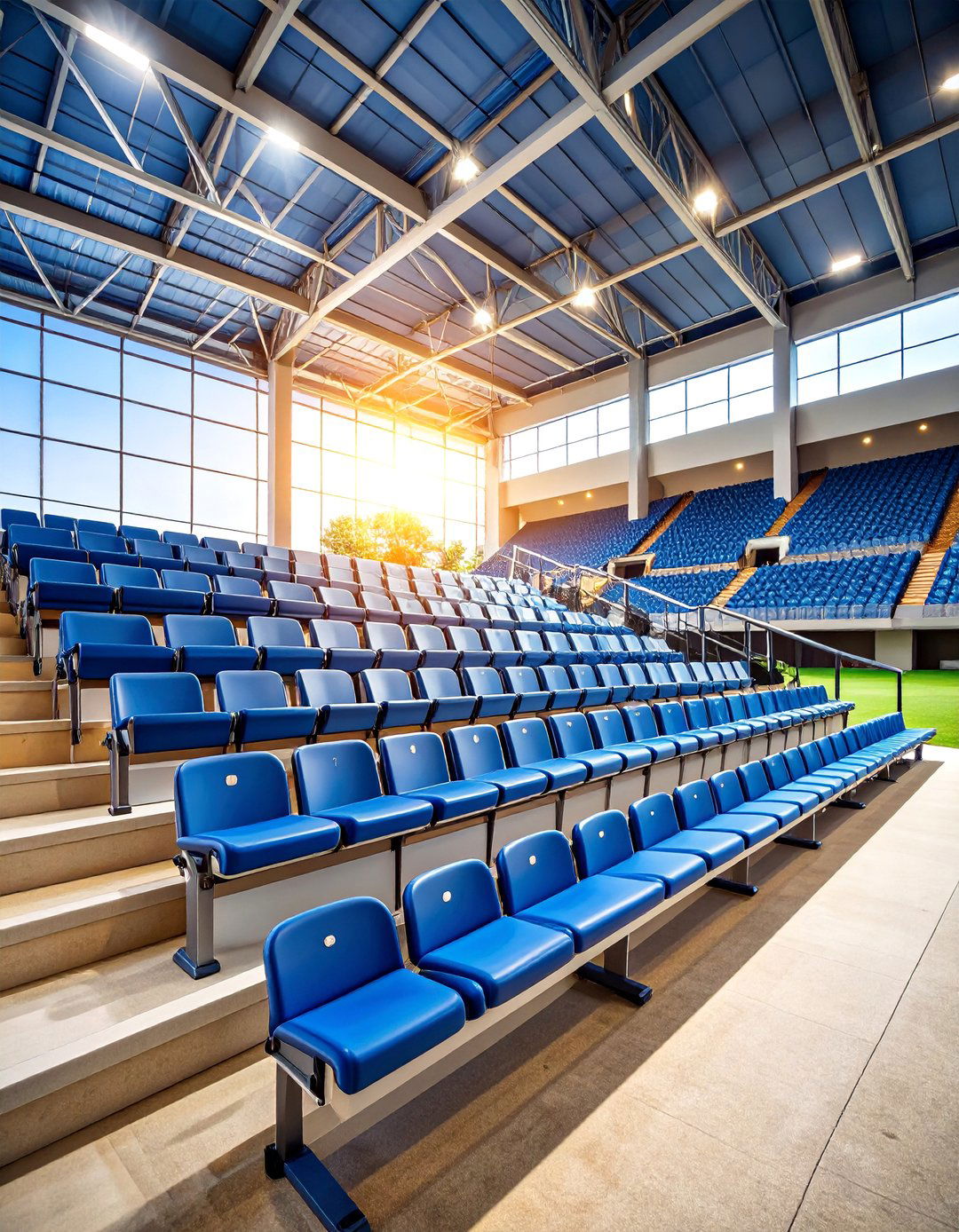 Custom Built Bleacher Seating from Stadium Materials - 25 Man Cave Seating Ideas