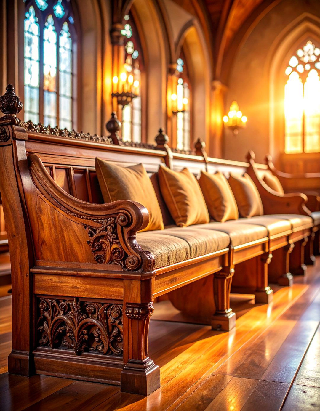 Custom Built Church Pew Bench Seating - 25 Man Cave Seating Ideas