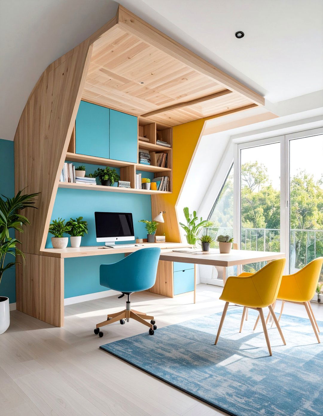 Custom Built In Desk with Integrated Storage - 25 Desk Ideas