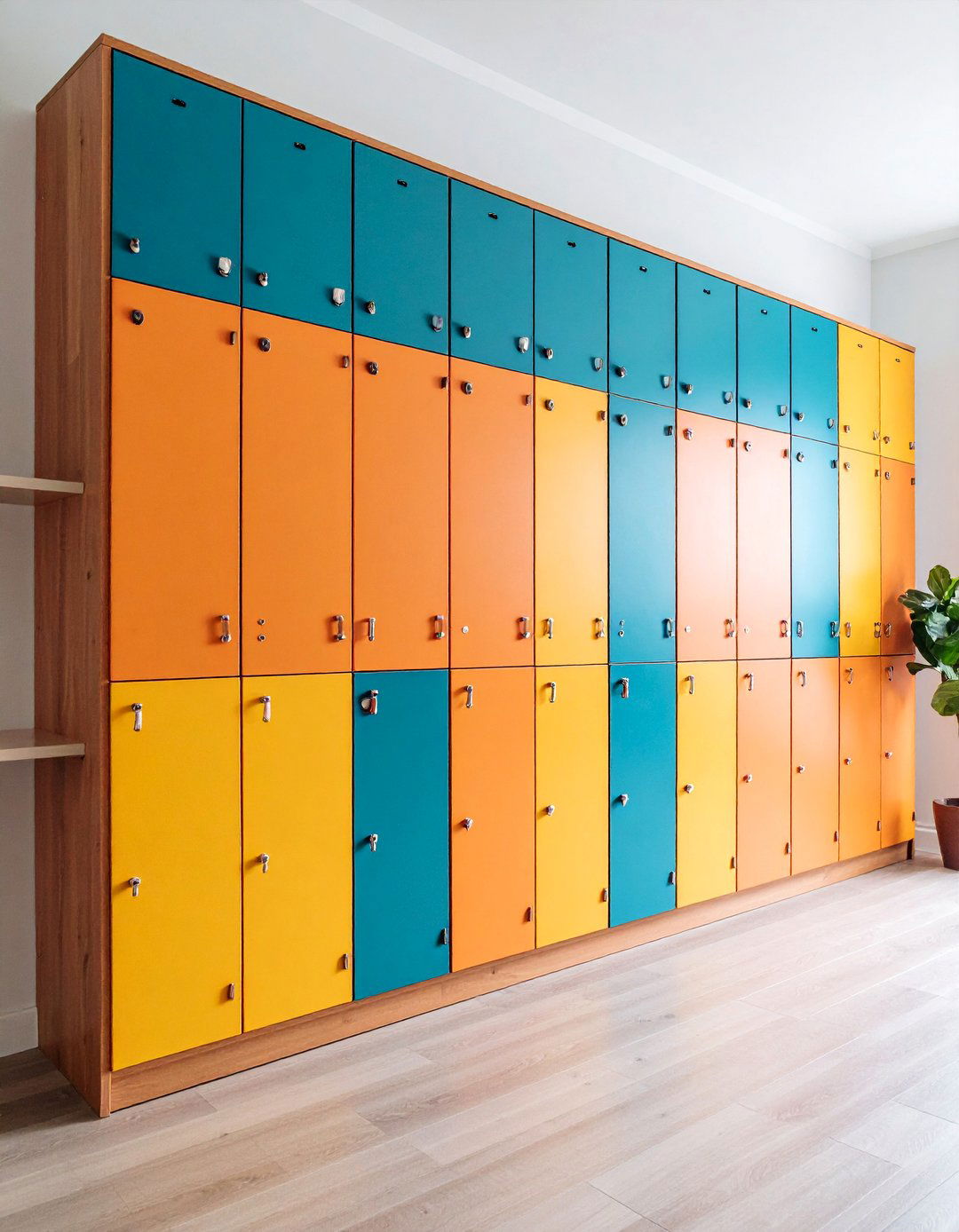 Custom Built in Lockers with Individual Storage - 25 Foyer Decor Ideas