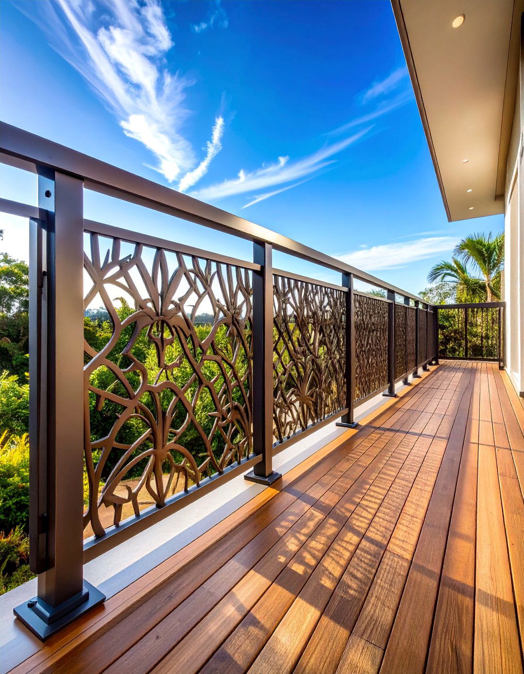 Custom Metal Cutout Deck Railing - 25 Metal Deck Railing Ideas