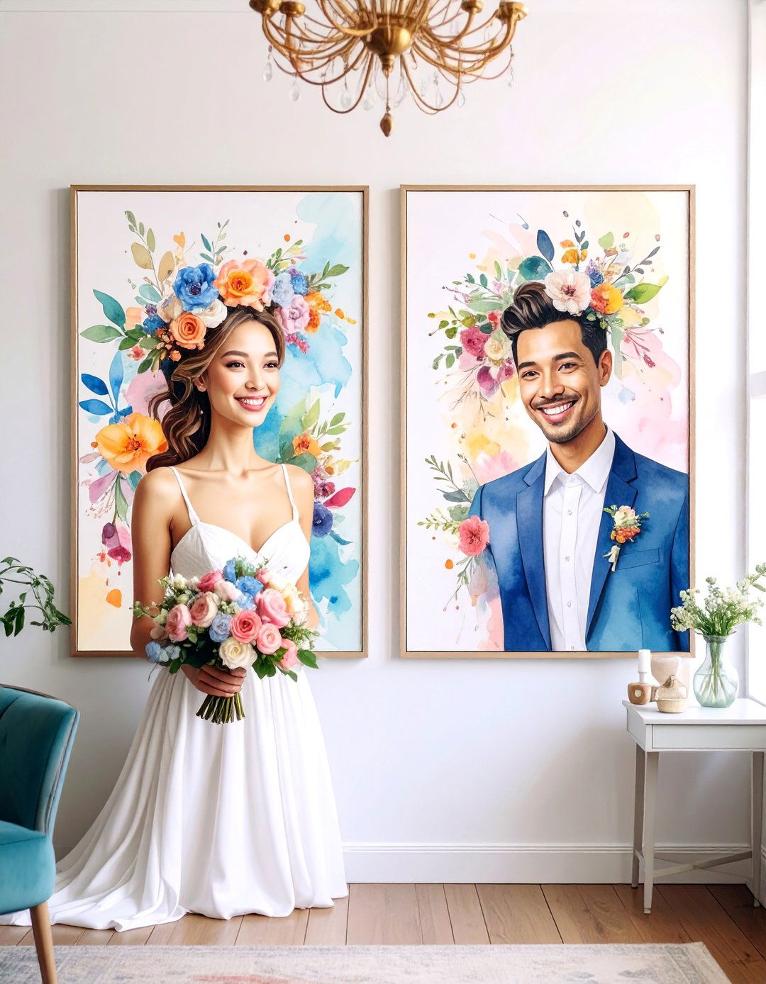 Custom Portrait Art from Wedding Photos - 25 Wedding Gift Ideas for Couples