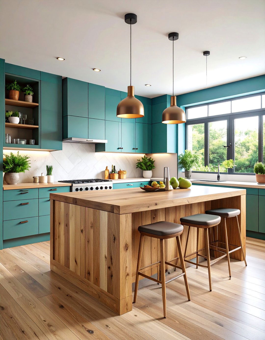 Custom Wood Kitchen Island Design - 25 Wooden Interior Design Ideas