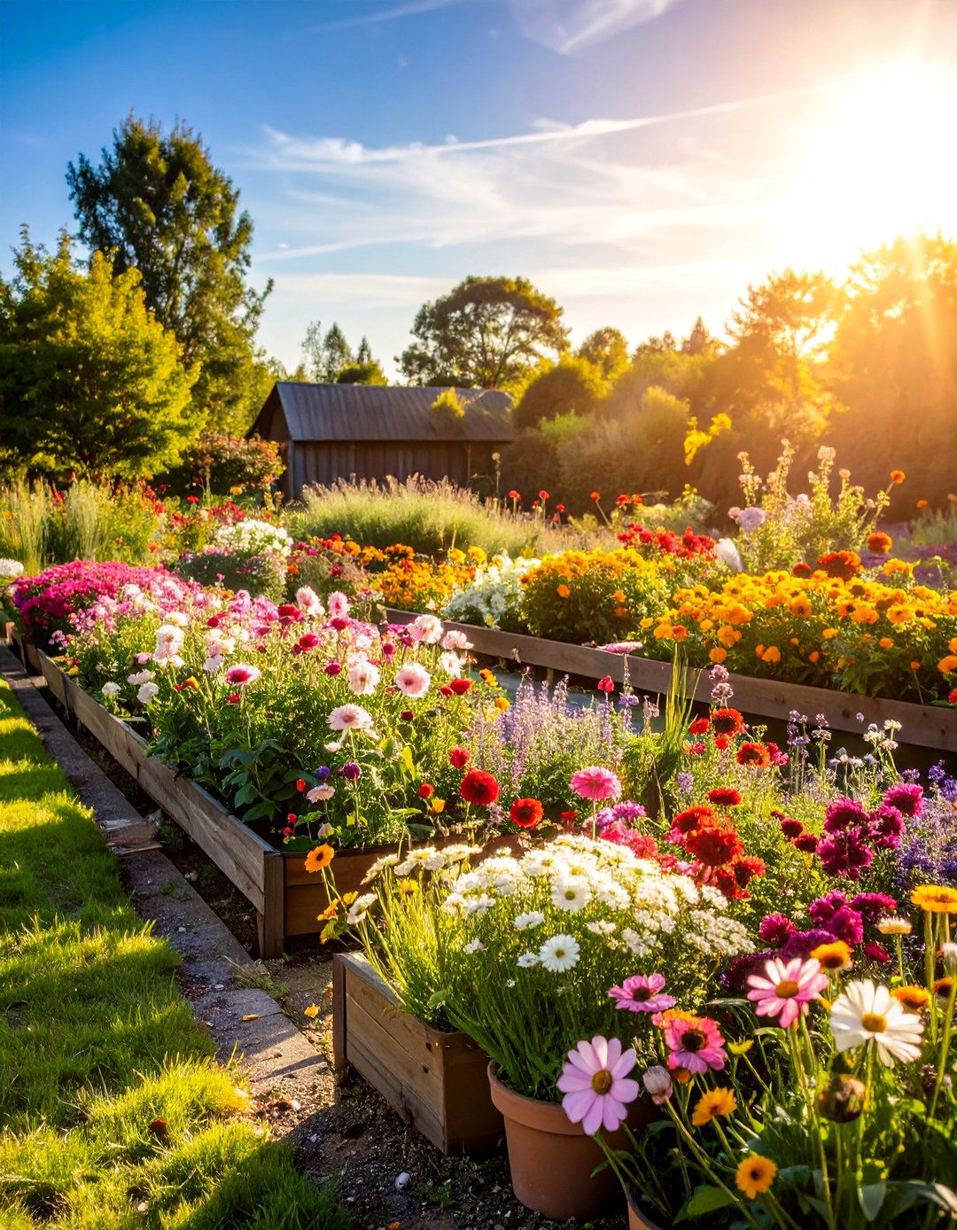 Cutting Flower Production Containers - 25 Container Garden Ideas