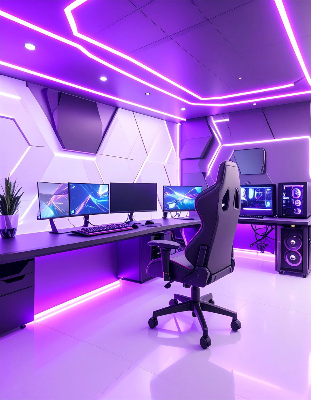 Cyberpunk Neon Purple Gaming Setup - 25 Purple Gaming Setup Ideas