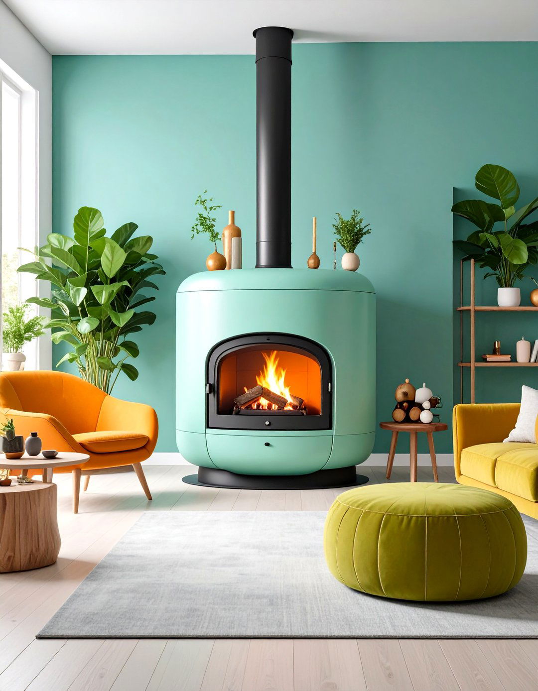 Cylindrical Log Burner with Degree Heat Distribution - 25 Log Burner Ideas
