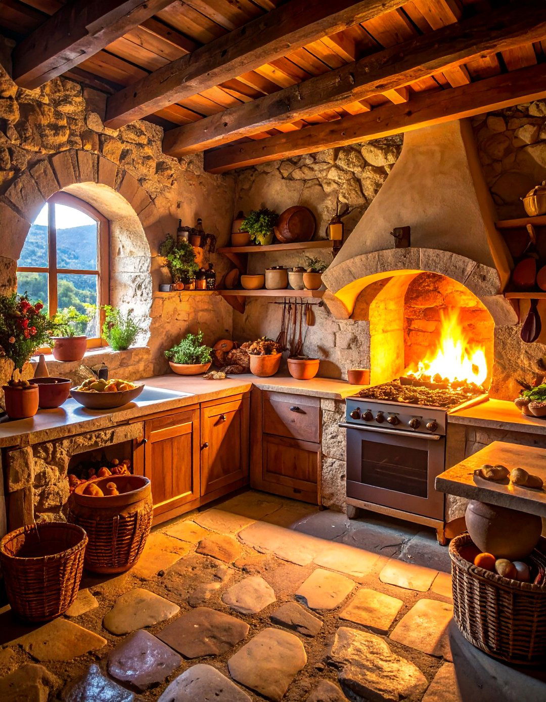 Cyprus Village Kitchen with Rustic Charm - 25 Mediterranean Kitchen Ideas