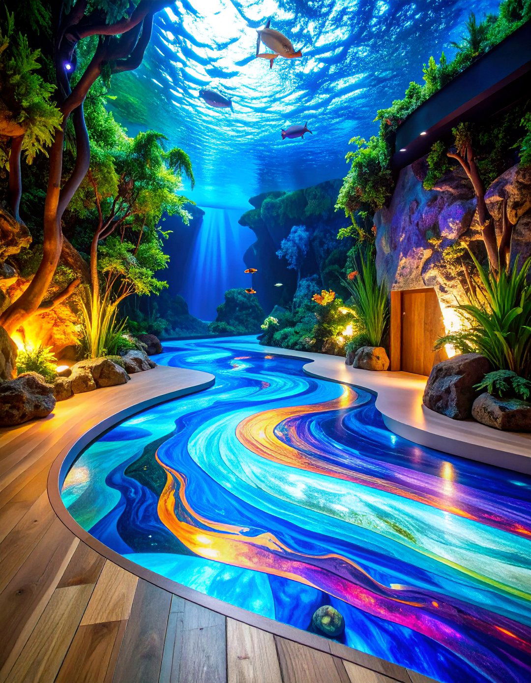 D Epoxy Art Man Cave Flooring - 25 Man Cave Flooring Ideas
