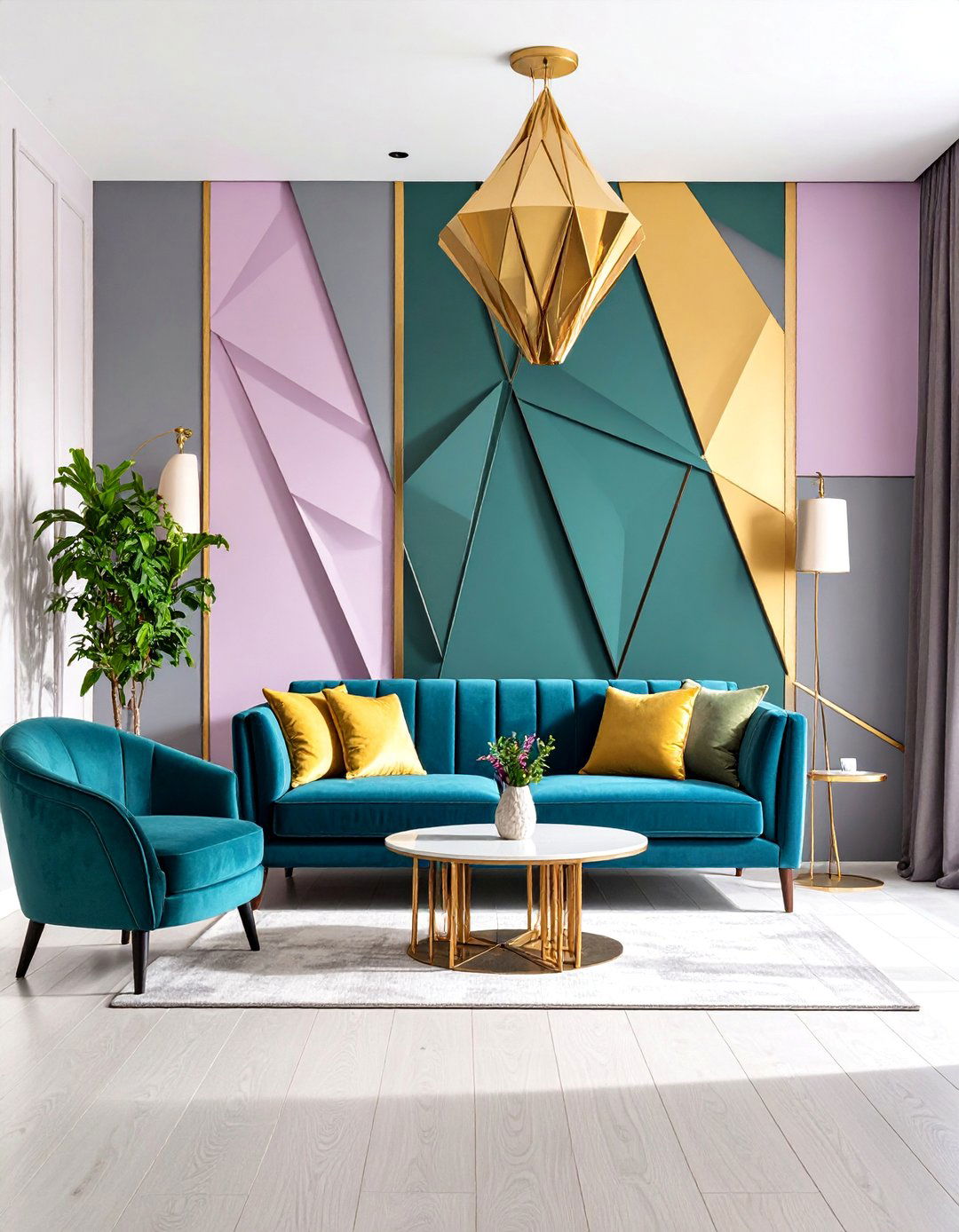 D Geometric Panels - 25 Tv Accent Wall Ideas