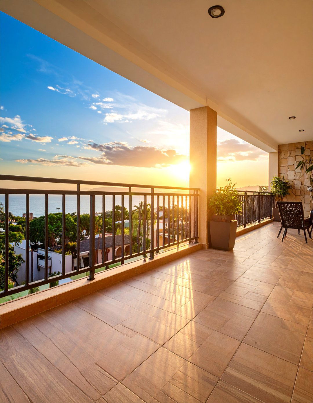 D Illusion Balcony Tiles with Dimensional Drama - 25 Balcony Tiles Ideas