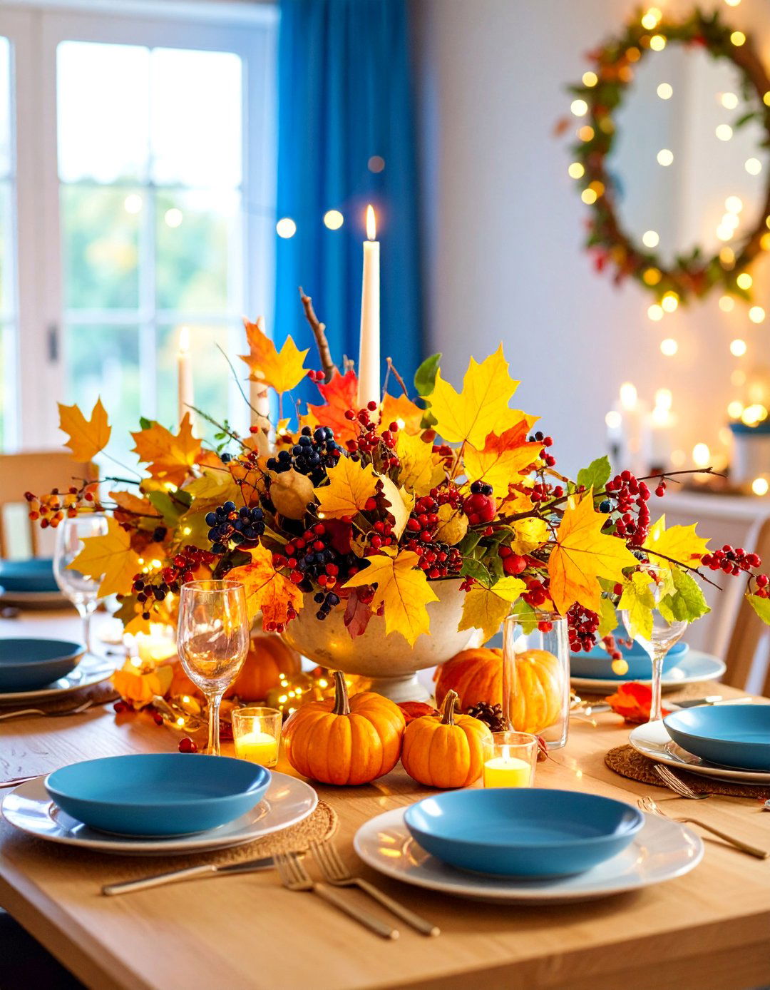DIY Natural Branch Thanksgiving Centerpiece - 25 Thanksgiving Decoration Ideas