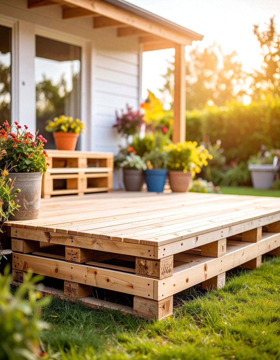 DIY Pallet Deck for Small Spaces - 25 Backyard Deck Ideas on a Budget