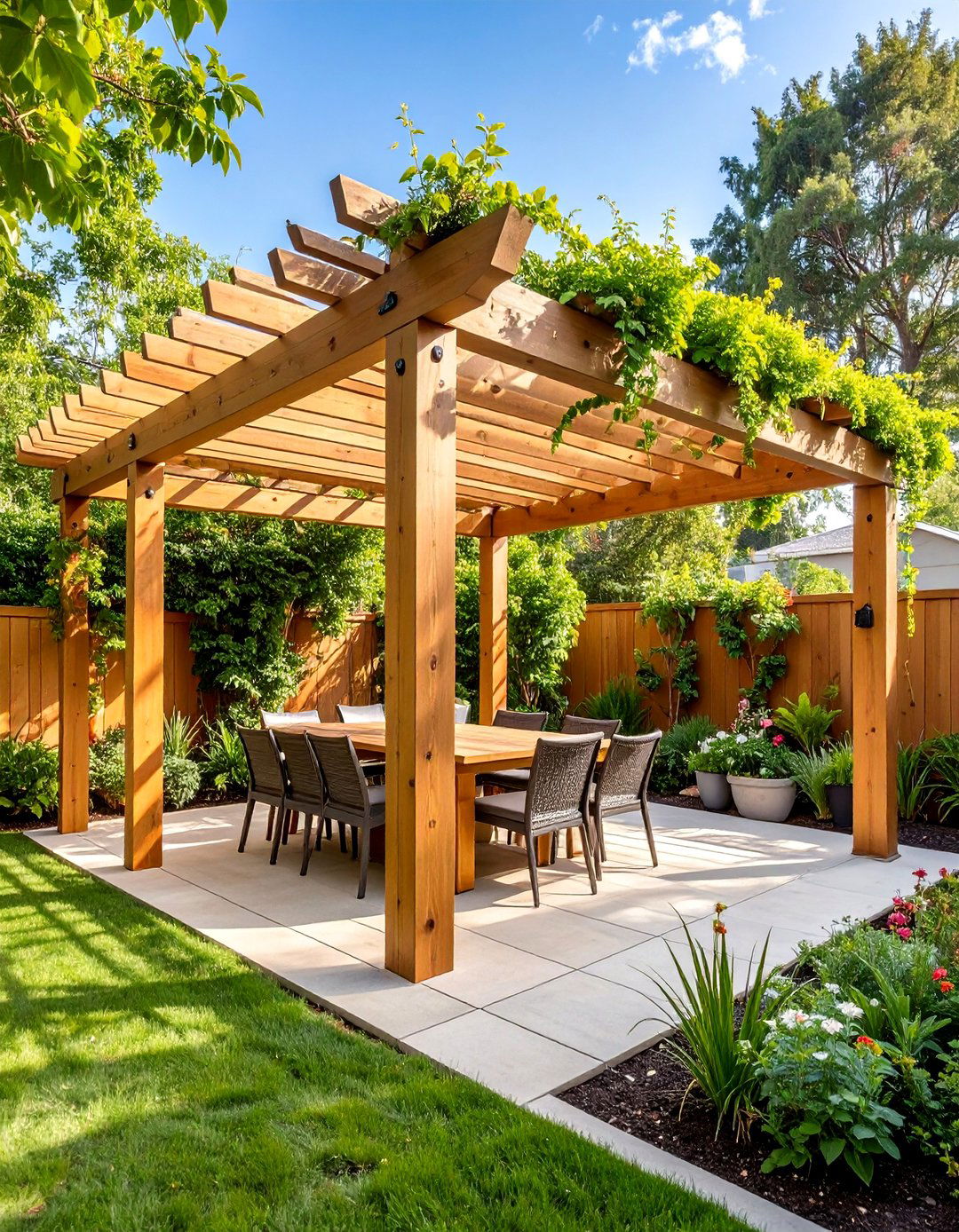 DIY Pergola with Climbing Plants - 25 Backyard Ideas on a Budget