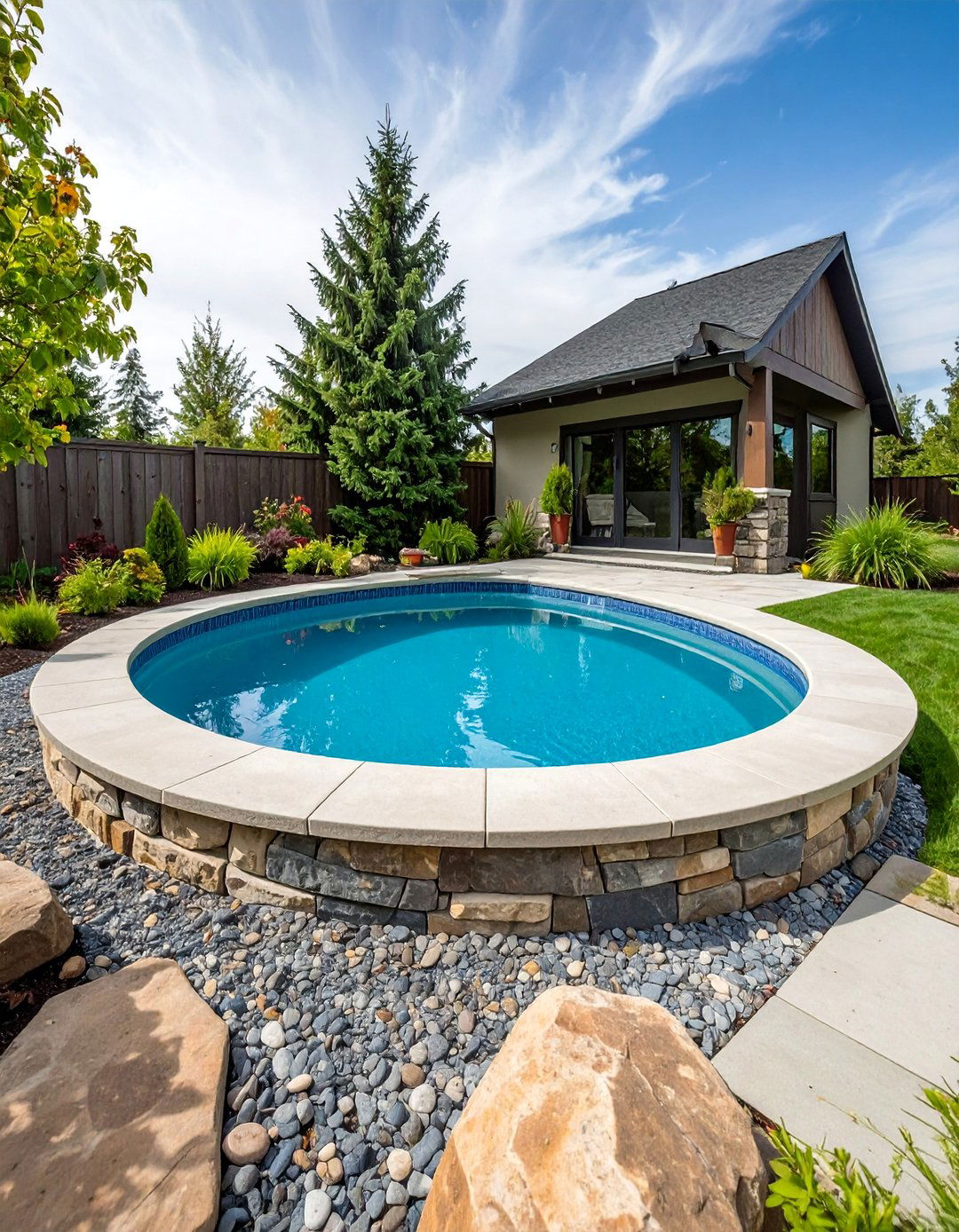 DIY Plunge Pool with Natural Stone - 25 Backyard Pool Ideas on a Budget