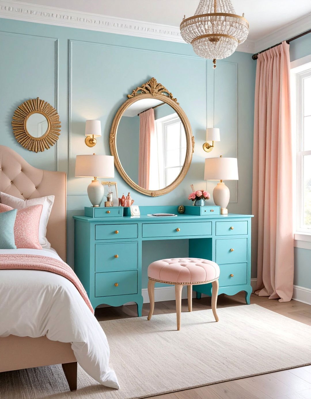 DIY Repurposed Desk Vanity - 25 Makeup Vanity Ideas