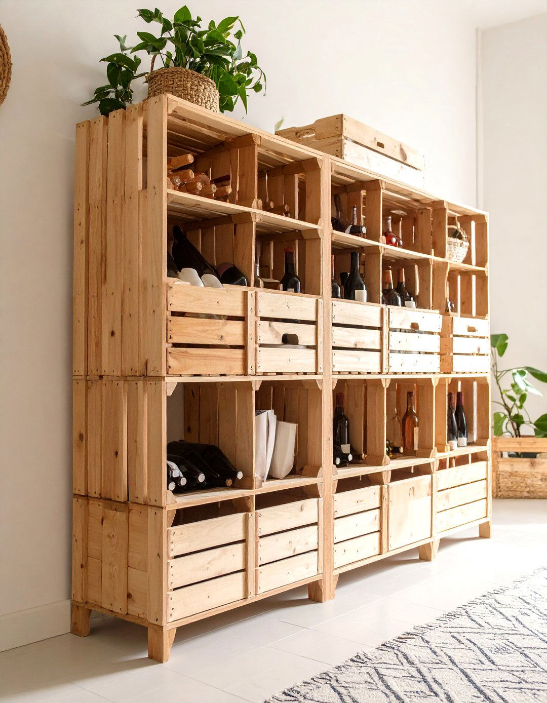 DIY Repurposed Wine Crate Storage - 25 Cd Storage Ideas