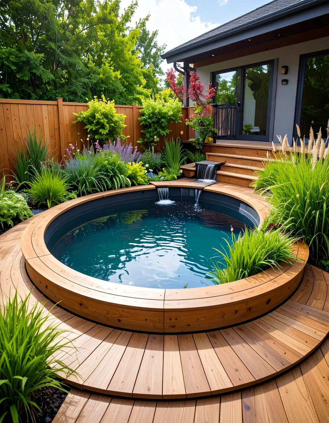 DIY Rubber Liner Duck Pond with Wooden Deck Surround - 25 Duck Pond Ideas