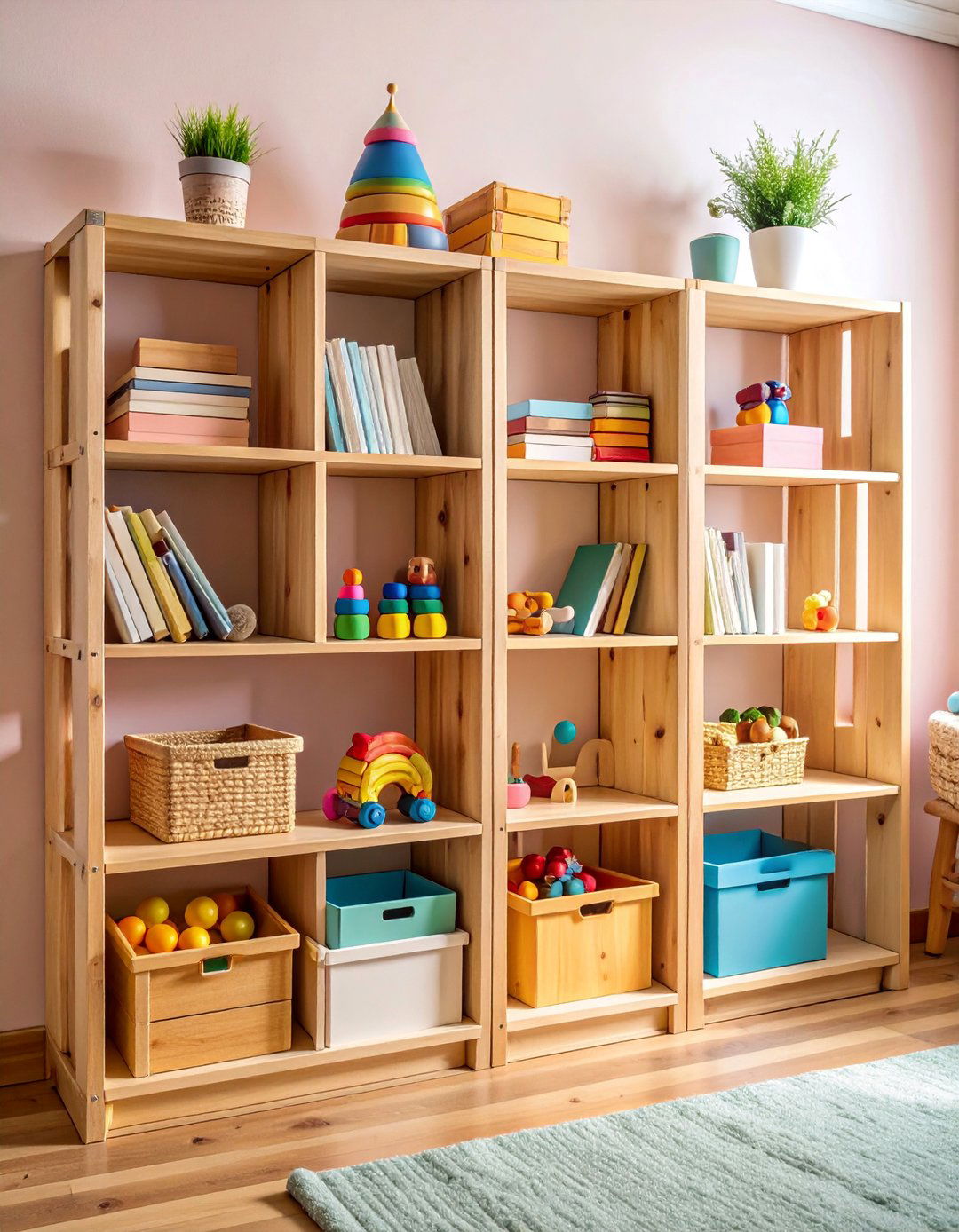 DIY Wooden Crate Toy Shelving - 25 Toy Storage Ideas
