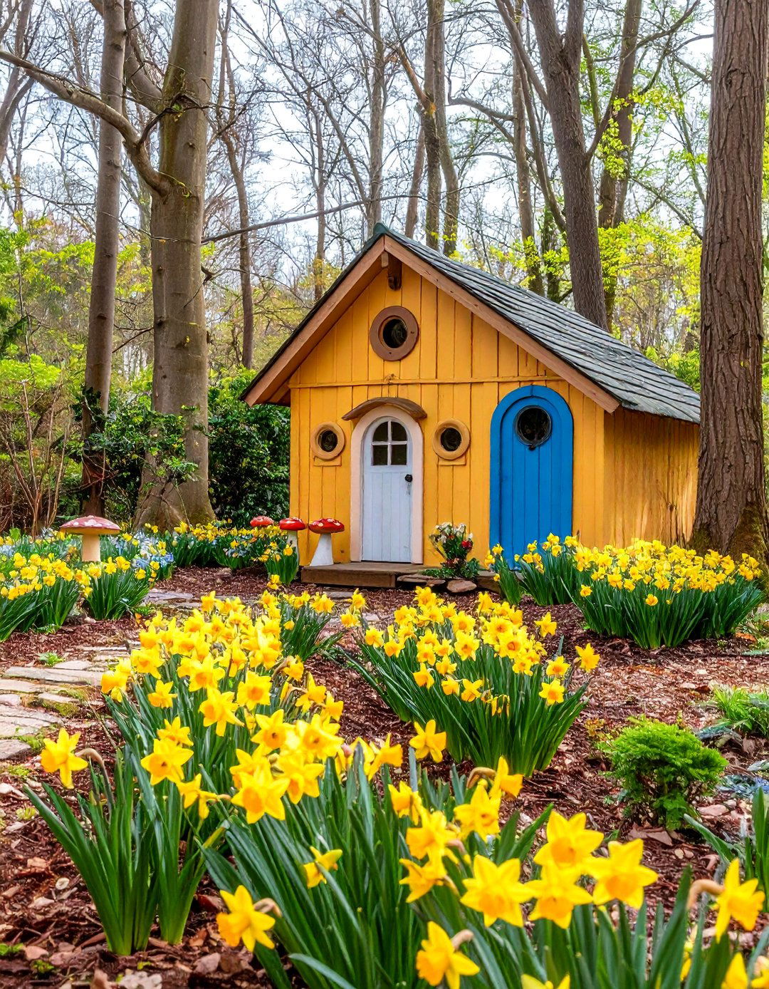 Daffodil Centered Childrens Storybook Garden - 25 Daffodil Garden Ideas