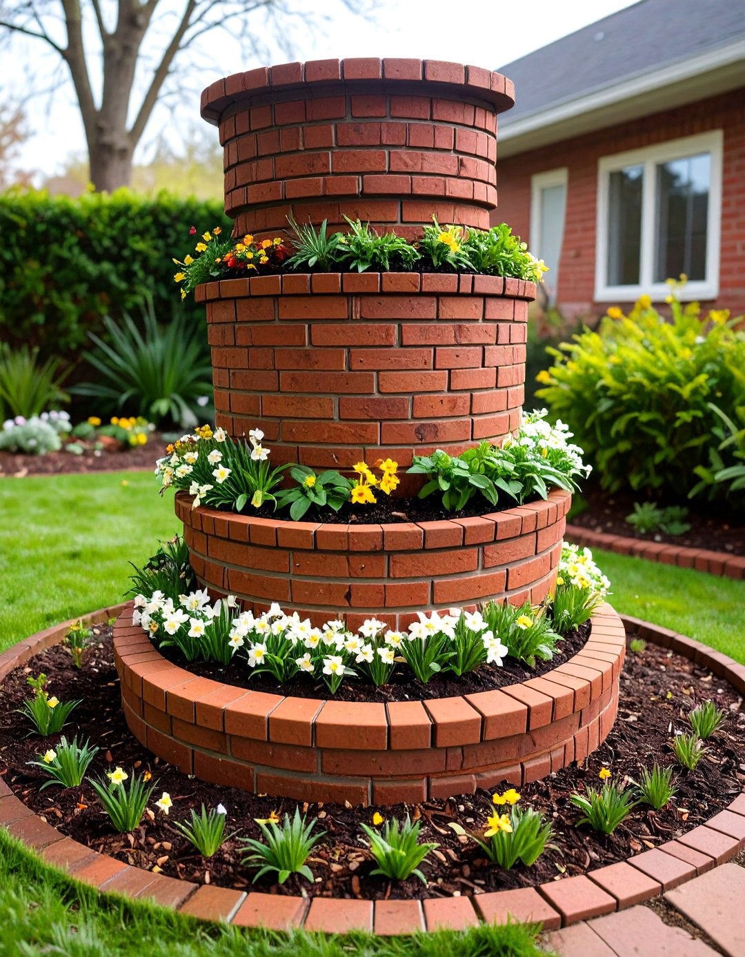 Daffodil Spiral Herb Feature - 25 Daffodil Garden Ideas