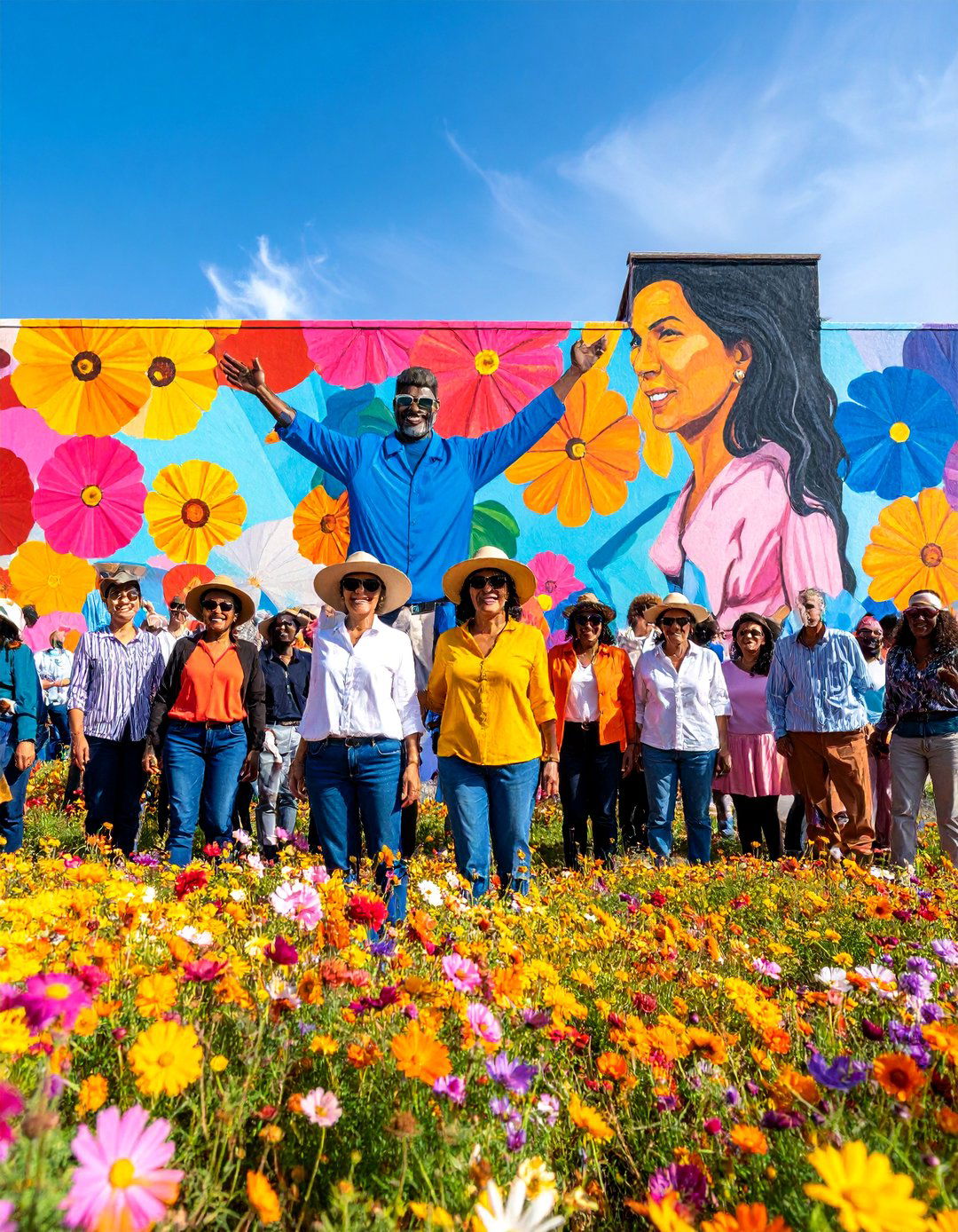 Dallas Bishop Arts District Community Portrait Celebration Mural - 25 Texas Murals