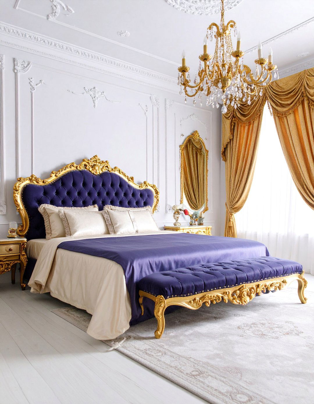 Damask and Brocade Grandmillennial Bedroom with Formal Elegance - 25 Grandmillennial Style Bedroom Ideas