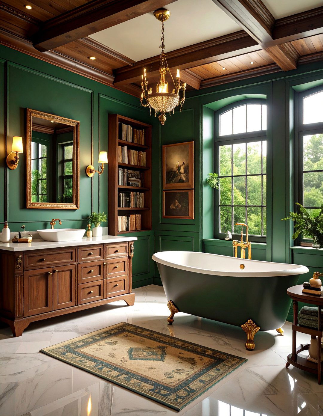 Dark Academia Bathroom with Scholarly Gothic Elements - 25 Gothic Bathroom Ideas