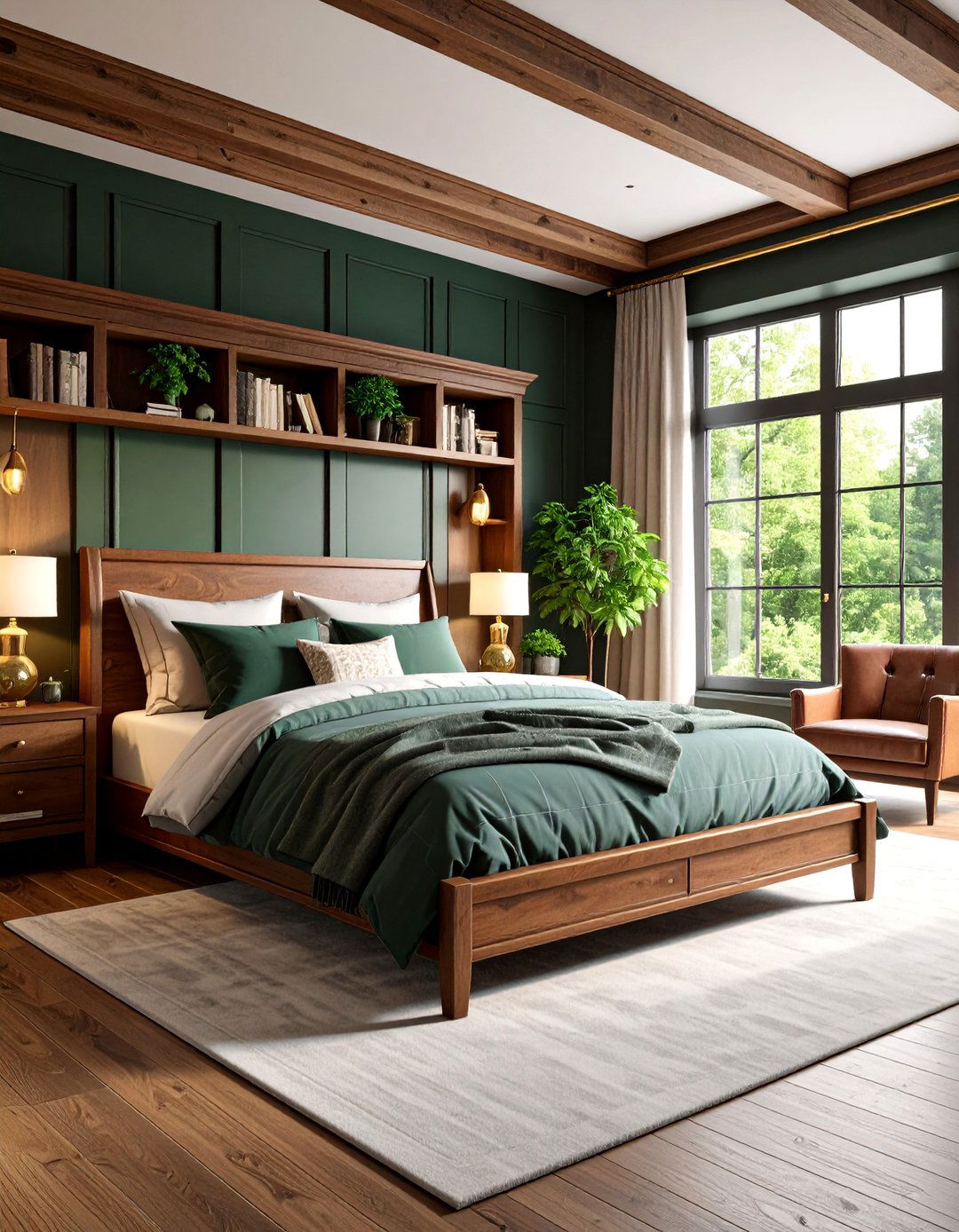 Dark Academia Bedroom with Rich Wood Paneling - 25 Dreamy Bedroom Design Ideas