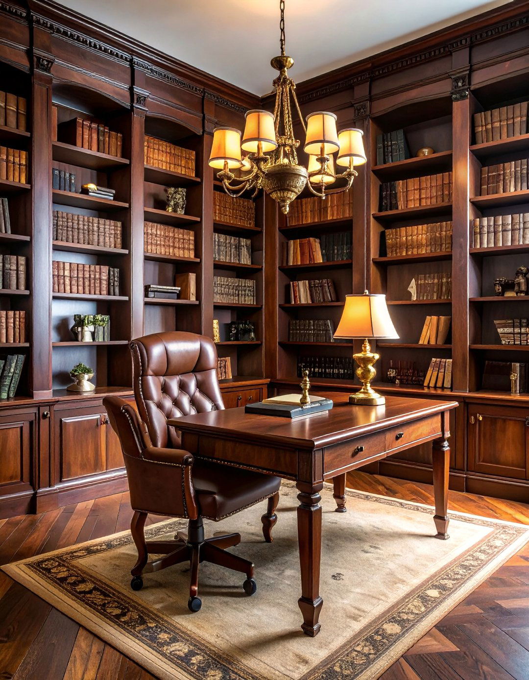 Dark Academia Home Office with Vintage Library Aesthetics - 25 Home Office Ideas for Him