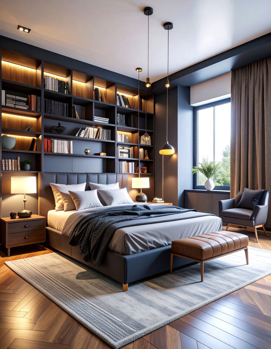 Dark Academia Literary Theme - 25 L-shaped Bedroom Layout Ideas