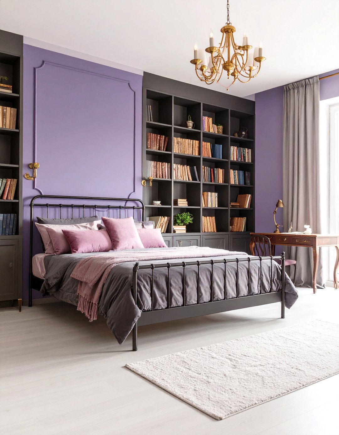 Dark Academia Pastel Bedroom with Vintage Books - 25 Pastel Goth Bedroom Ideas