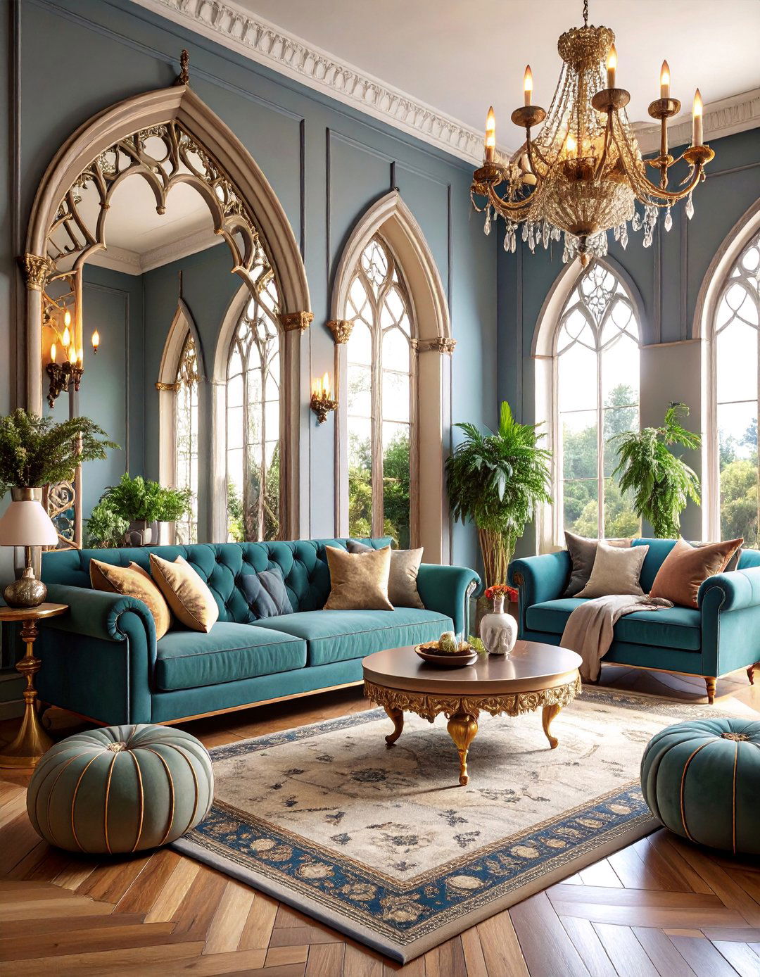 Dark Bohemian Living Room with Gothic Mirror Gallery - 25 Gothic Boho Decor Ideas