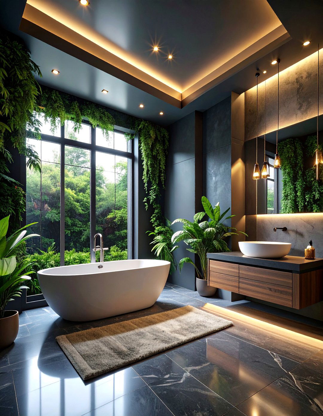 Dark Ceiling Drama Effect - 25 Masculine Bathroom Ideas