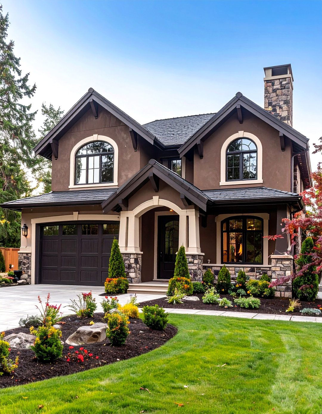 Dark Chocolate Stucco Mediterranean - 25 Dark Brown House Exterior Ideas